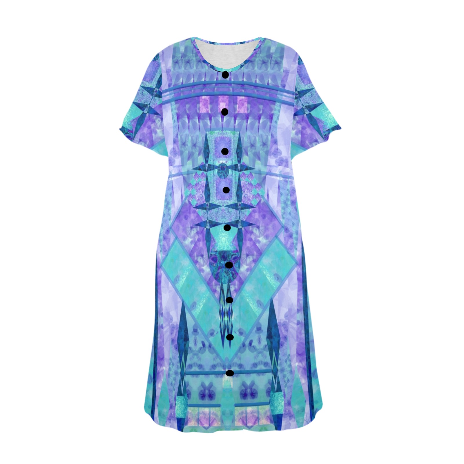 leaves 5 Women's Button Front House Dress
