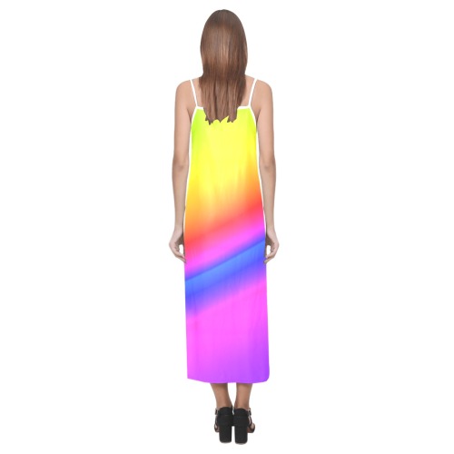 spectrum V-Neck Open Fork Long Dress(Model D18)