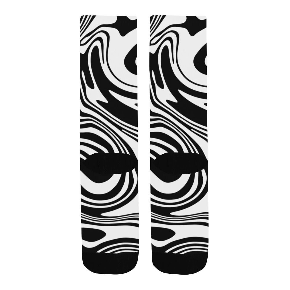 Black and White Marble Men's Custom Socks