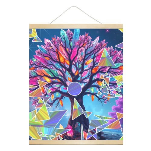 Crystal Abstract Tree Hanging Poster 16"x20"