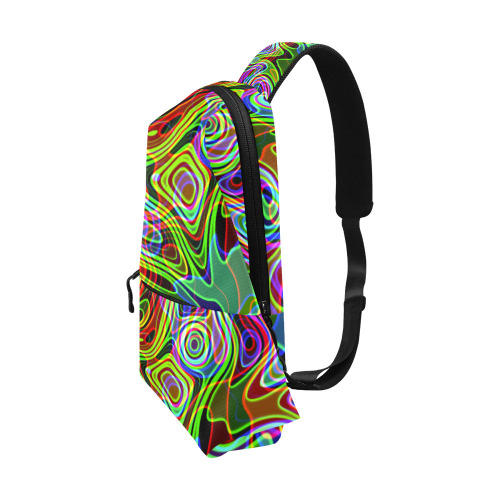 Abstract Retro Neon Pattern Background Design Chest Bag (Model 1678)