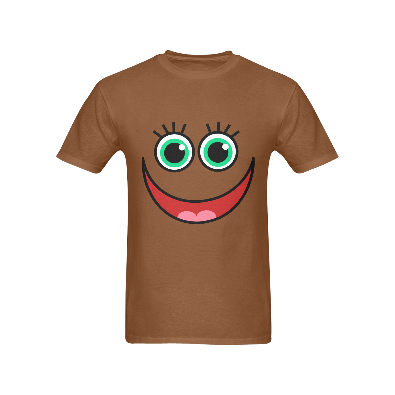 Don’t Worry Be Happy Cartoon Face Men's T-Shirt in USA Size (Two Sides Printing)