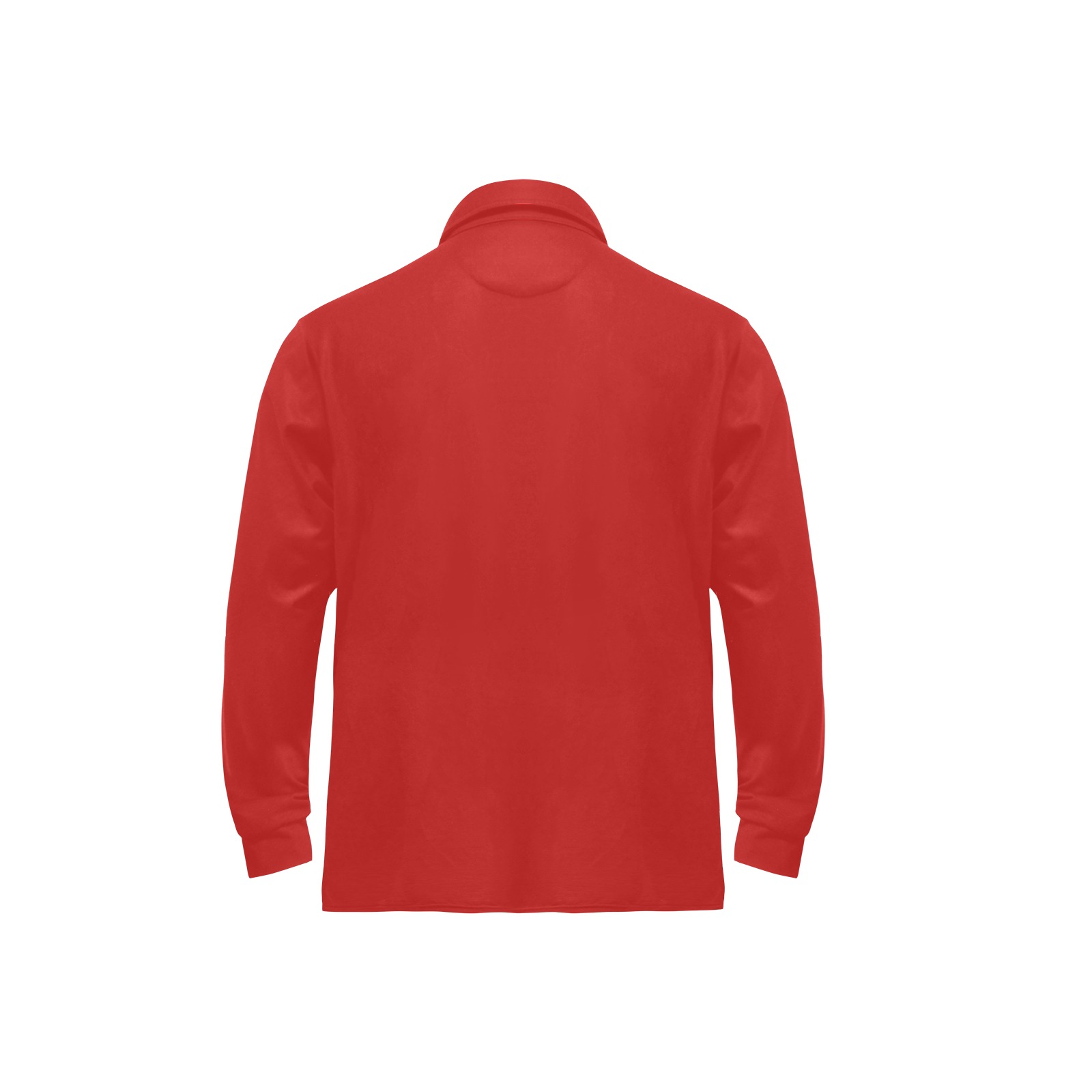 Solid Red Long Sleeve Polo Men's Long Sleeve Polo Shirt (Model T73)