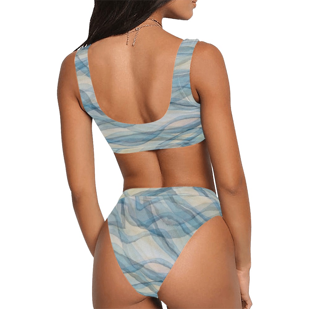 Blue Waves 04 Sport Top & High-Waisted Bikini Swimsuit (Model S07)