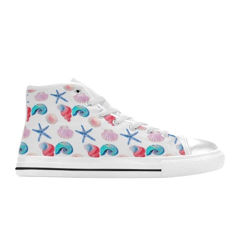 stars snail High Top Canvas Shoes for Kid (Model 017)