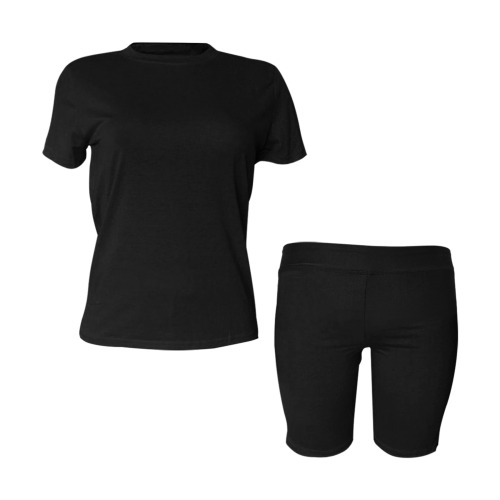 BLACK Women's Short Yoga Set