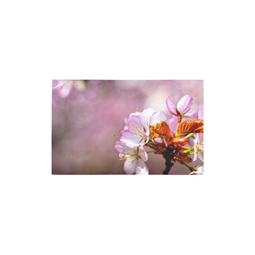 Classy sakura cherry flowers, pink mist of spring. Bath Rug 20''x 32''