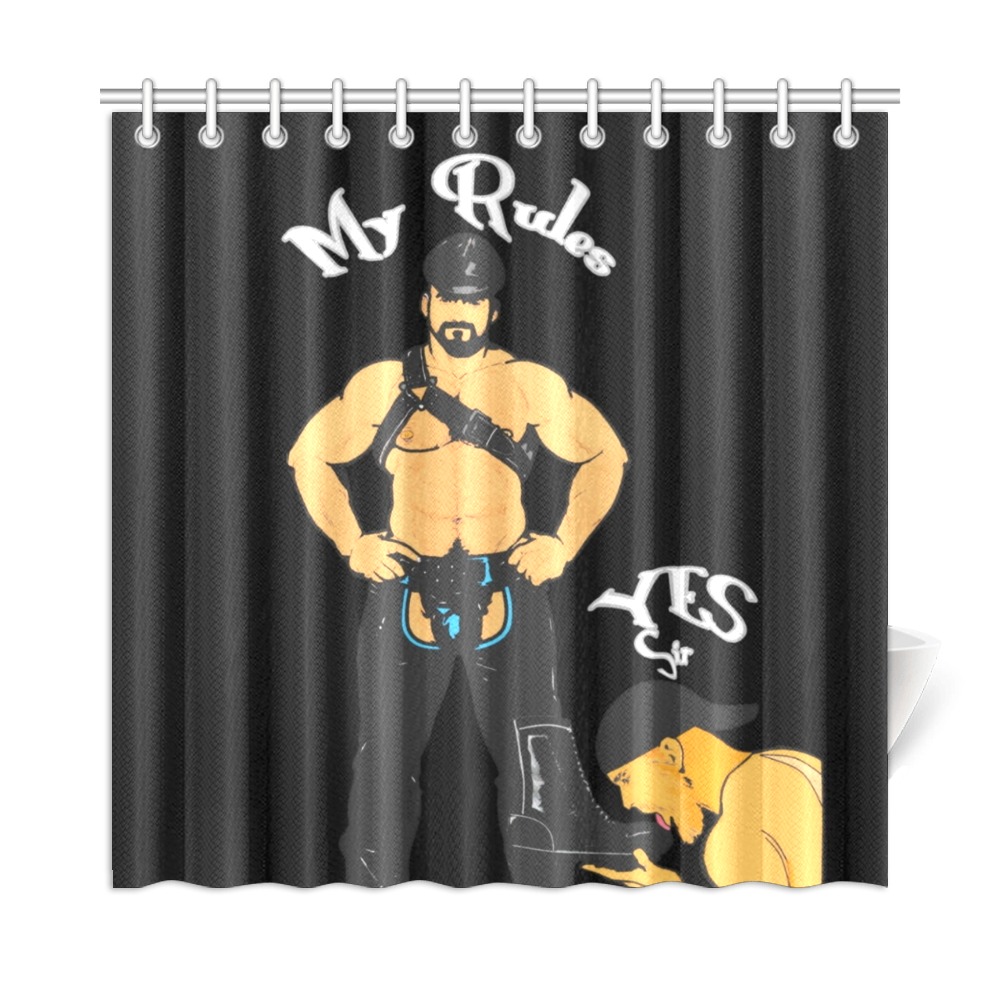 My rules /Yes Sir by Fetishworld Shower Curtain 72"x72"