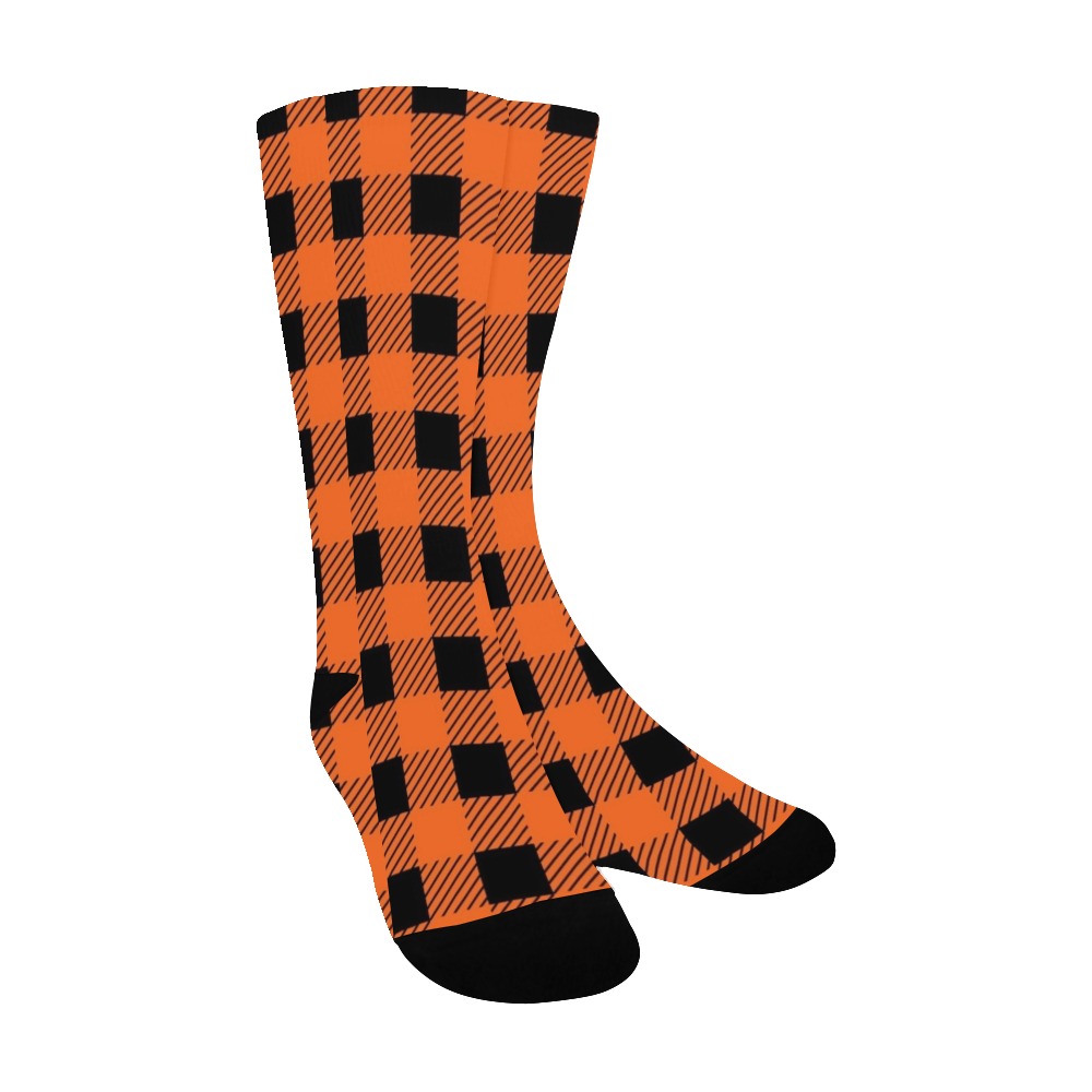 Halloween Buffalo Plaid Men's Custom Socks