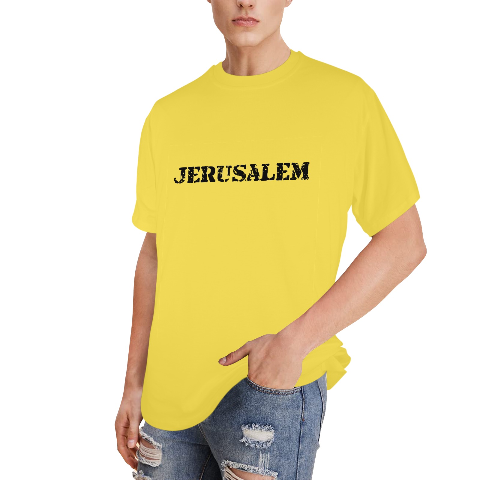 yerushalaim shel zahav 5 Men's Glow in the Dark T-shirt (Front Printing)