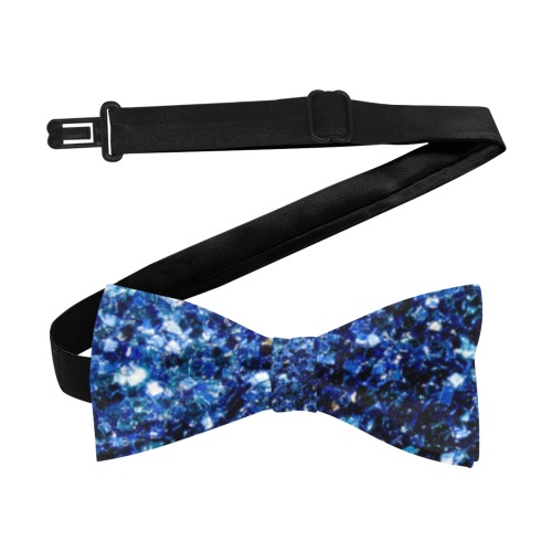 Dark blue glitters faux sparkles glamorous suit accessory Custom Bow Tie