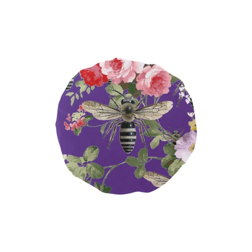 Purple Flora and Bee Shower Cap