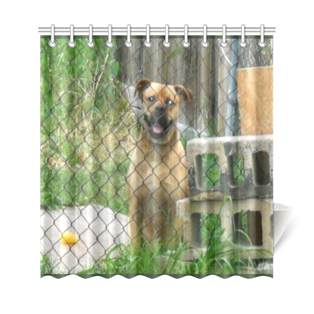 A Smiling Dog Shower Curtain 69"x72"