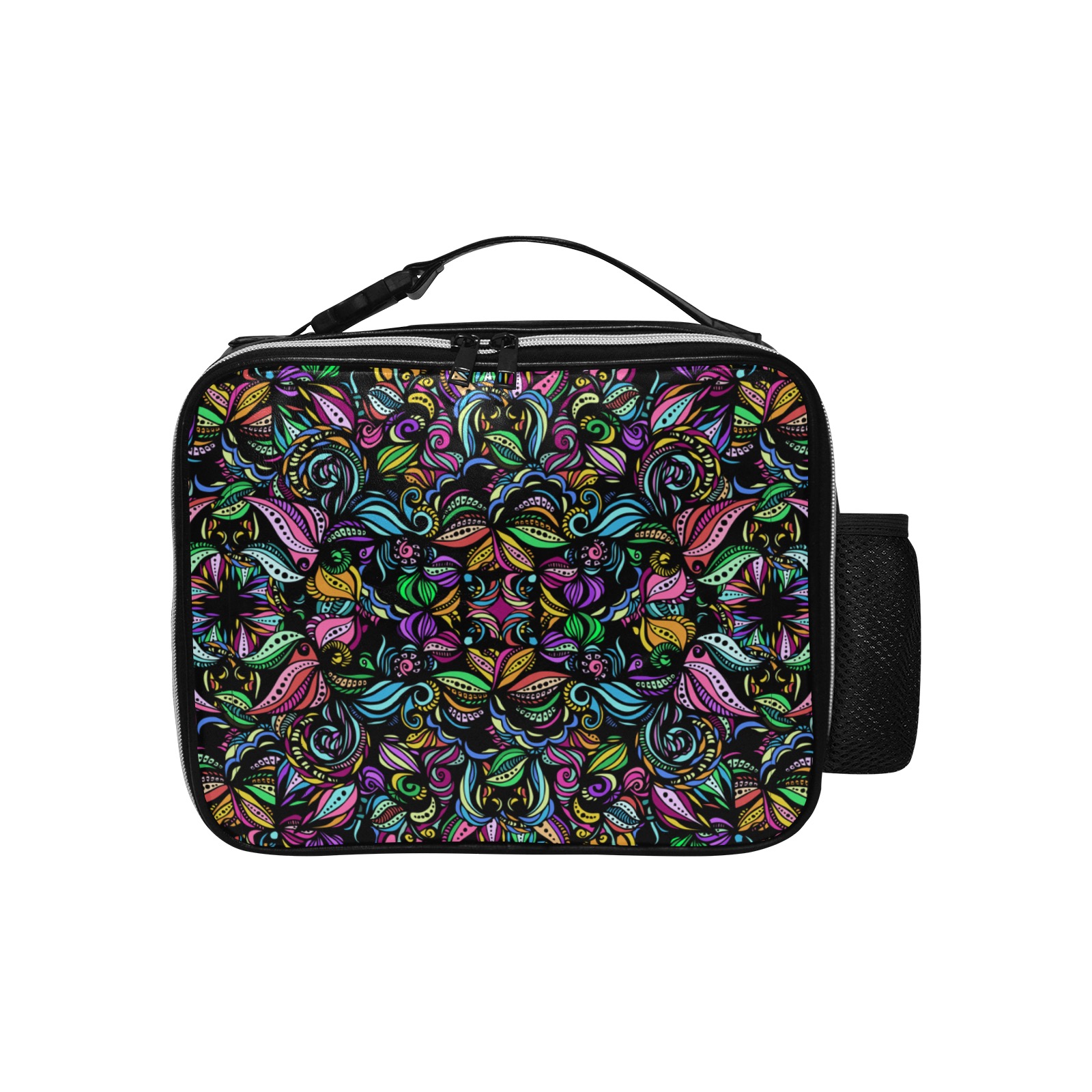 Whimsical Blooms PU Leather Lunch Bag (Model 1723)