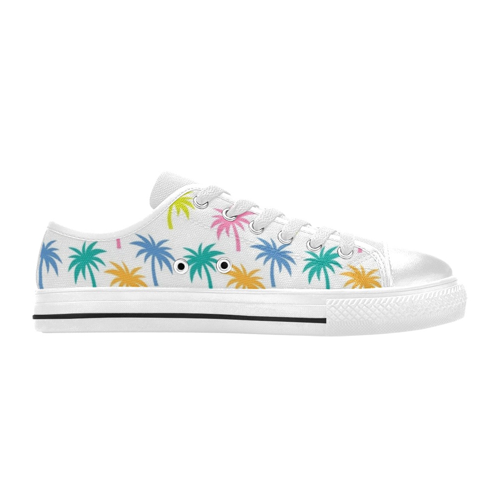 Cute Palm Trees Low Top Canvas Shoes for Kid (Model 018)