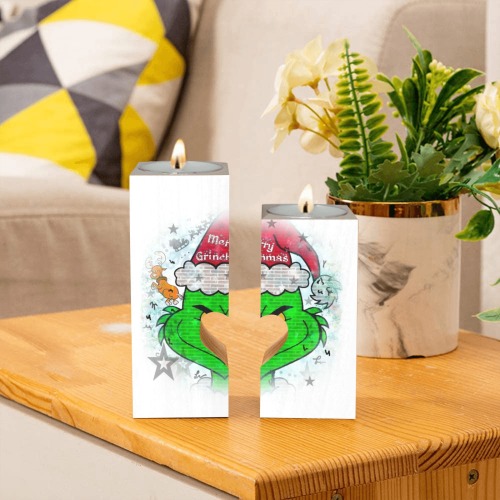 Grinchmas by Nico Bielow Wooden Candle Holder (Without Candle)