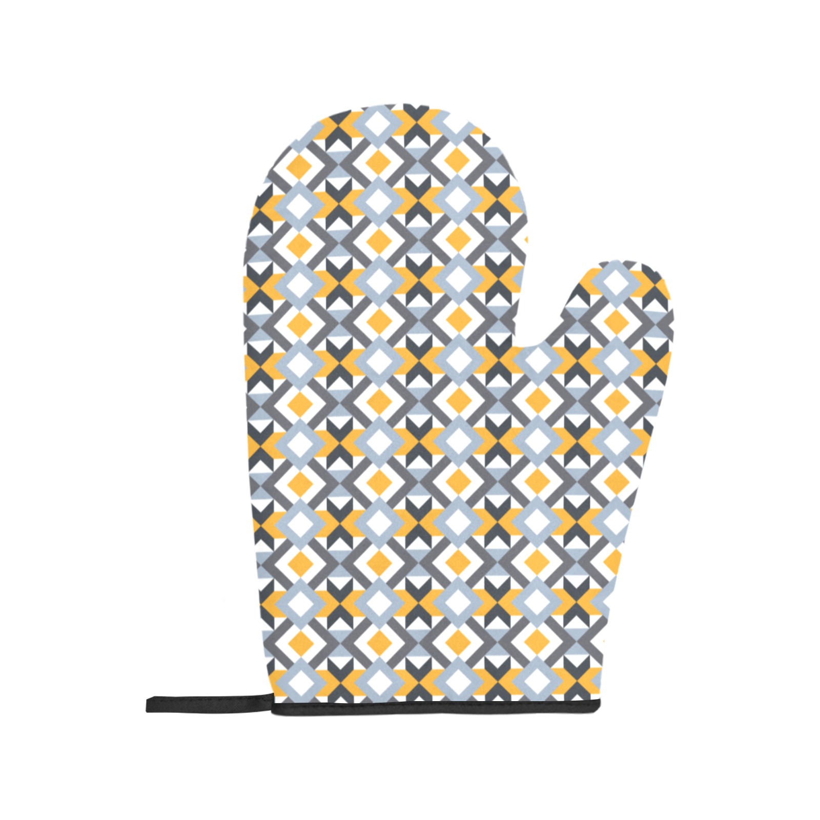 Retro Angles Abstract Geometric Pattern Oven Mitt (Two Pieces)