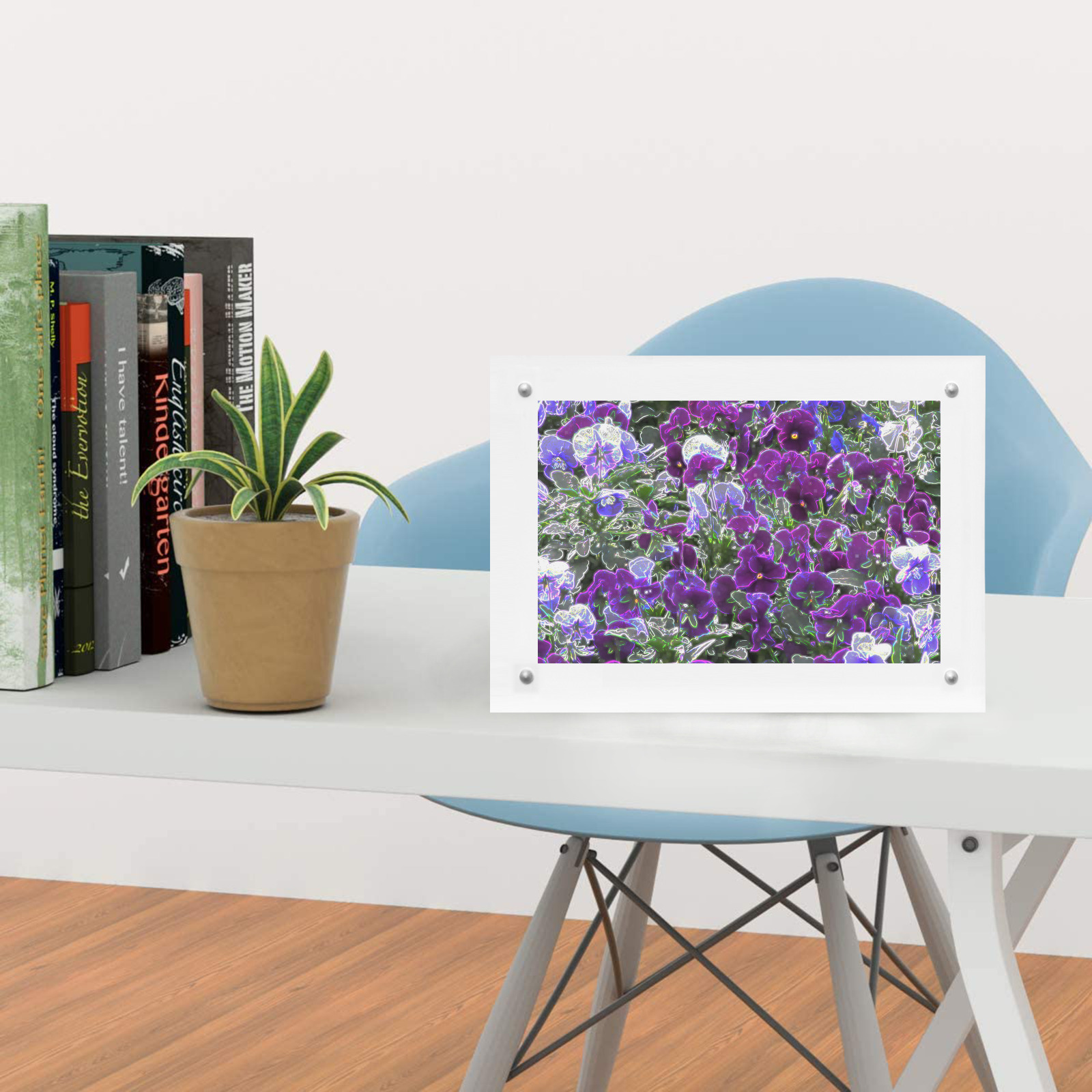 Field Of Purple Flowers 8420 Acrylic Magnetic Photo Frame 7"x5"