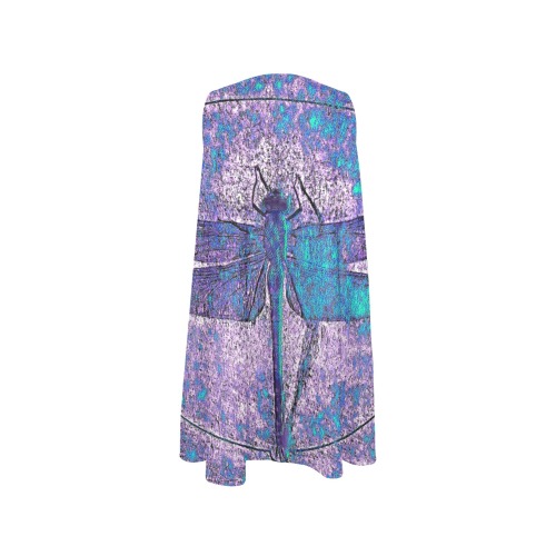 Blue Dragon Fly Sleeveless A-Line Pocket Dress (Model D57)