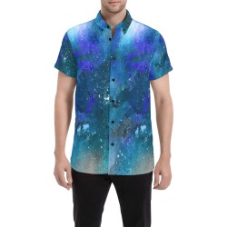 galaxy Men's All Over Print Short Sleeve Shirt (Model T53)
