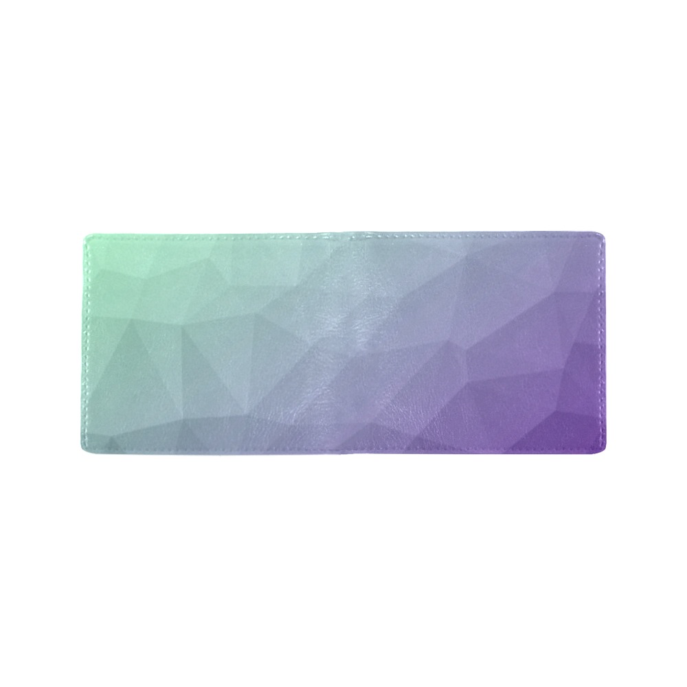 Purple green ombre gradient geometric mesh pattern Mini Bifold Wallet (Model 1674)