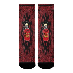 Red Bandana Mid-Calf Socks (Black Sole)