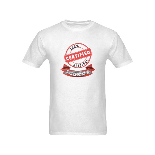 1002CERTIFWHITE Men's T-Shirt in USA Size (Front Printing Only)
