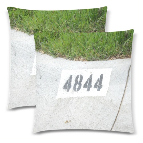Street Number 4844 Custom Zippered Pillow Cases 18"x 18" (Twin Sides) (Set of 2)