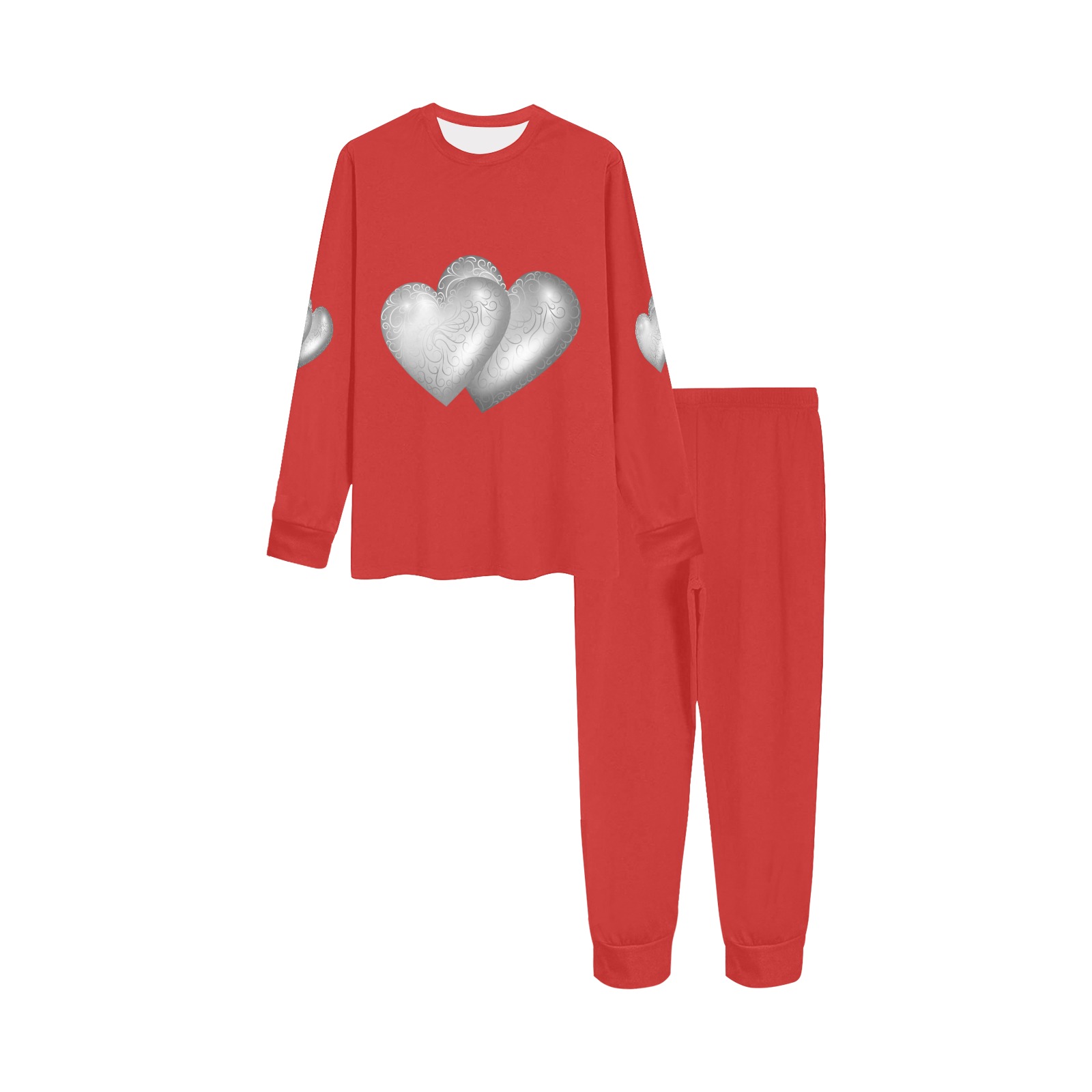 LOVE red Kids' All Over Print Pajama Set