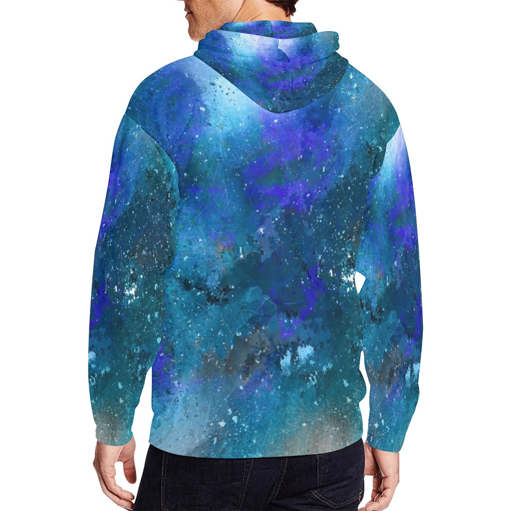 Galaxy All Over Print Full Zip Hoodie for Men (Model H14)