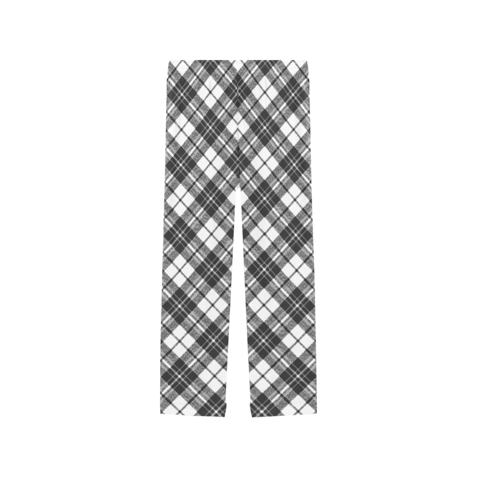 Tartan black white pattern holidays Christmas xmas elegant lines geometric cool fun classic elegance Women's Pajama Trousers