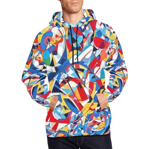 Positive colorful geometrical modernist art. All Over Print Hoodie for Men (USA Size) (Model H13)