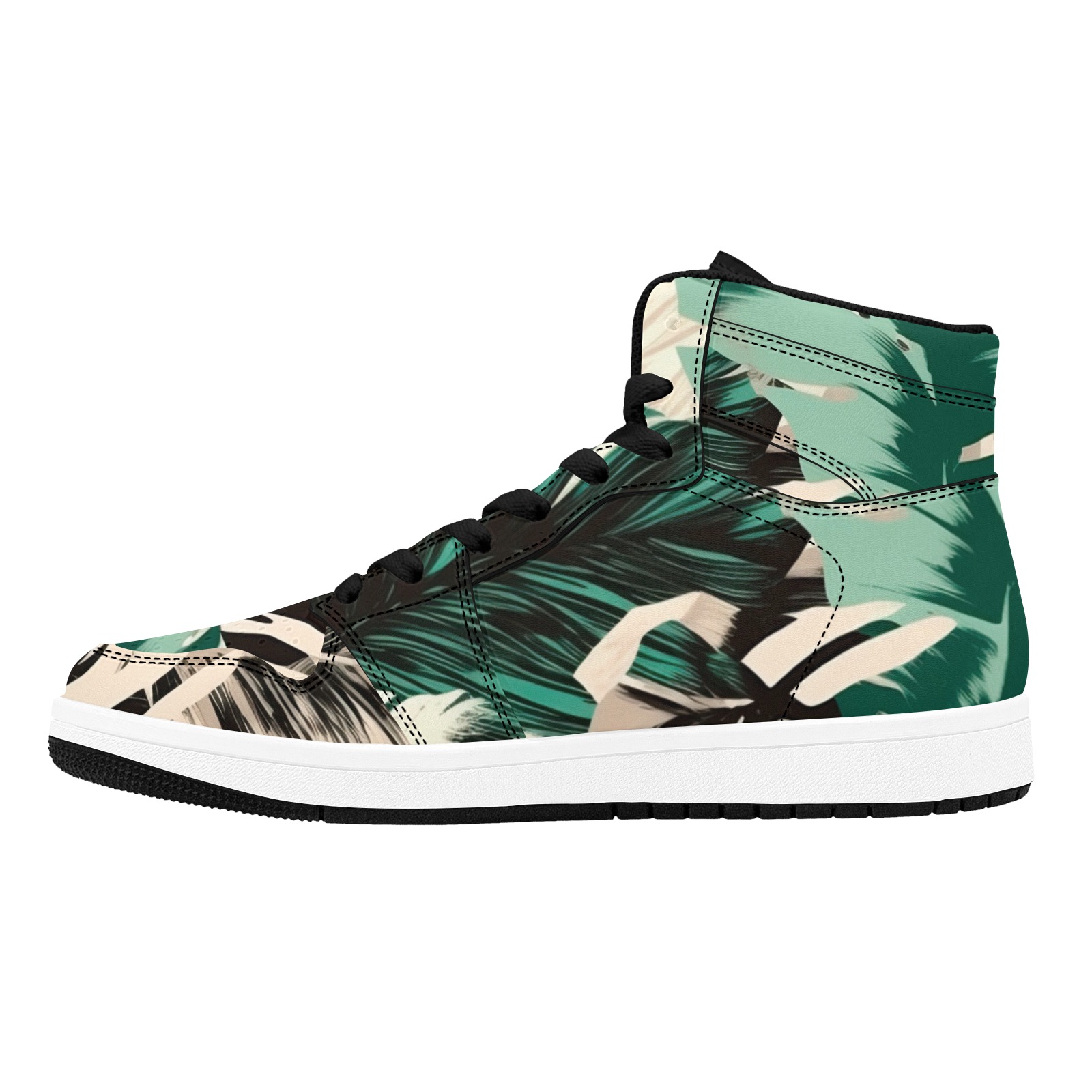 Lush wild abstract jungle-374 Men's High Top Sneakers (Model 20042)