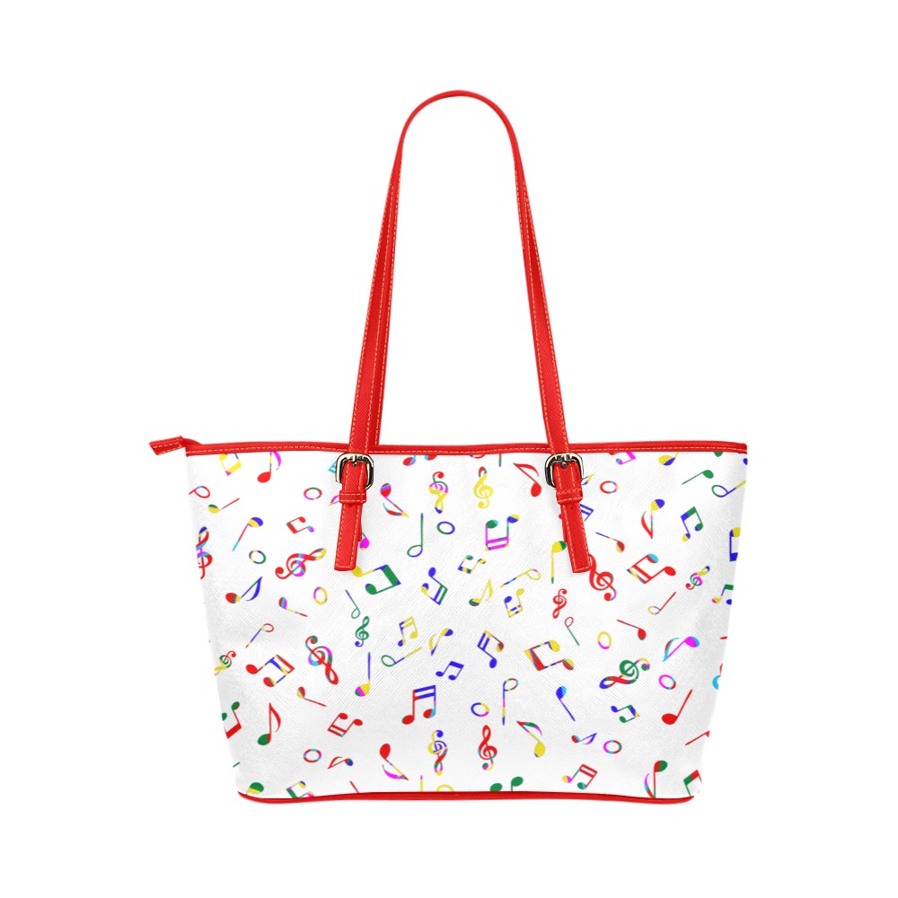 Tote Model Notes musical notes Leather Tote Bag/Large (Model 1651) | ID: D6452674