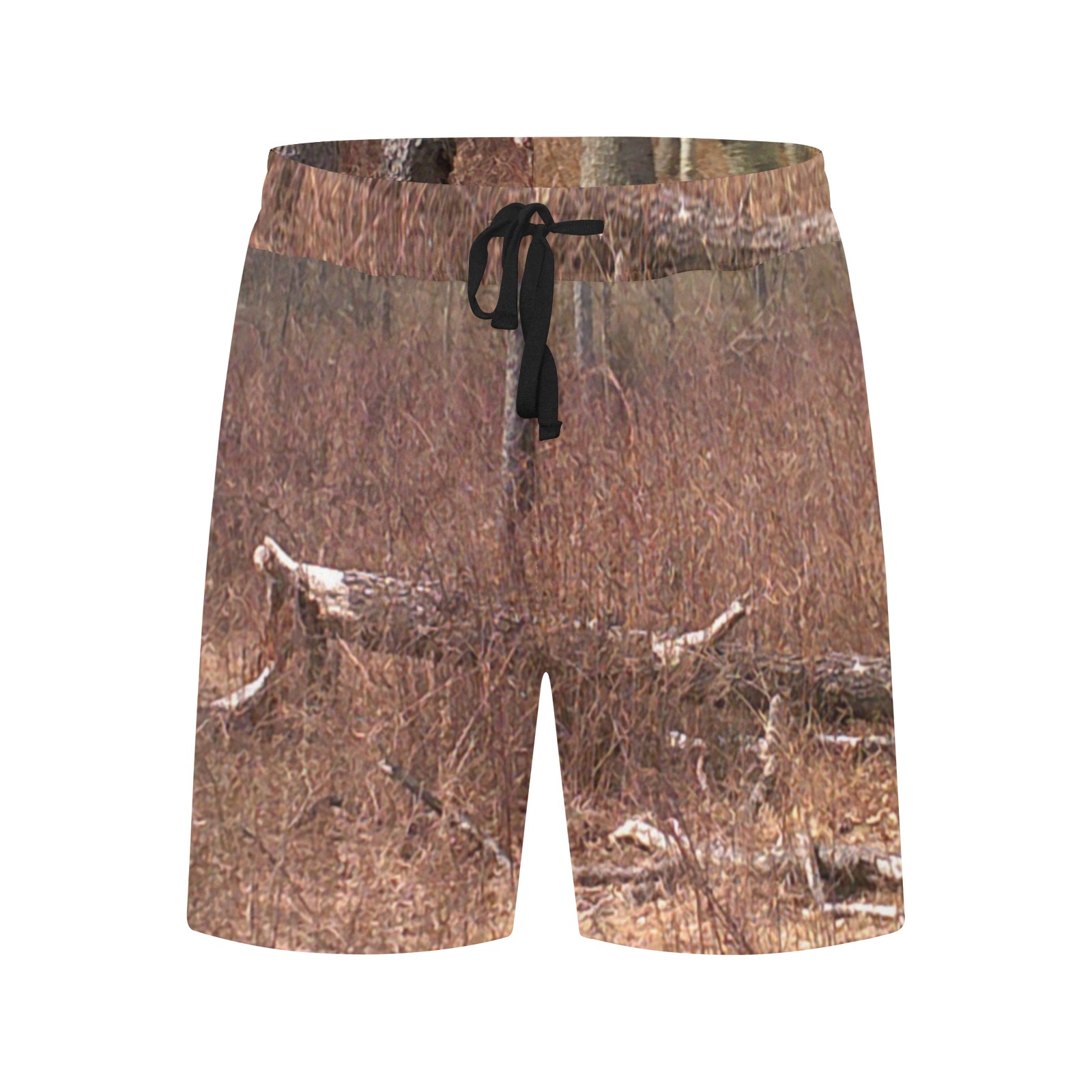 Falling tree in the woods Men's Mid-Length Casual Shorts (Model L50)