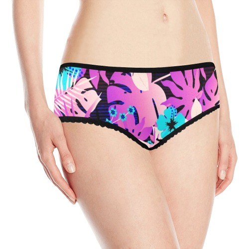GROOVY FUNK THING FLORAL PURPLE Women's All Over Print Classic Briefs (Model L13)