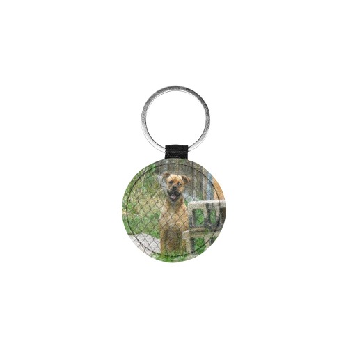 A Smiling Dog Round Pet ID Tag