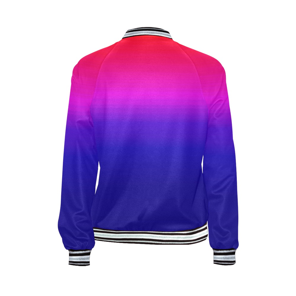 pink and blue All Over Print Bomber Jacket for Women (Model H21)