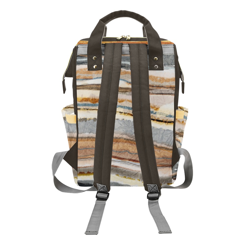 Abstract Agate Stripe Multi-Function Diaper Backpack/Diaper Bag (Model 1688)