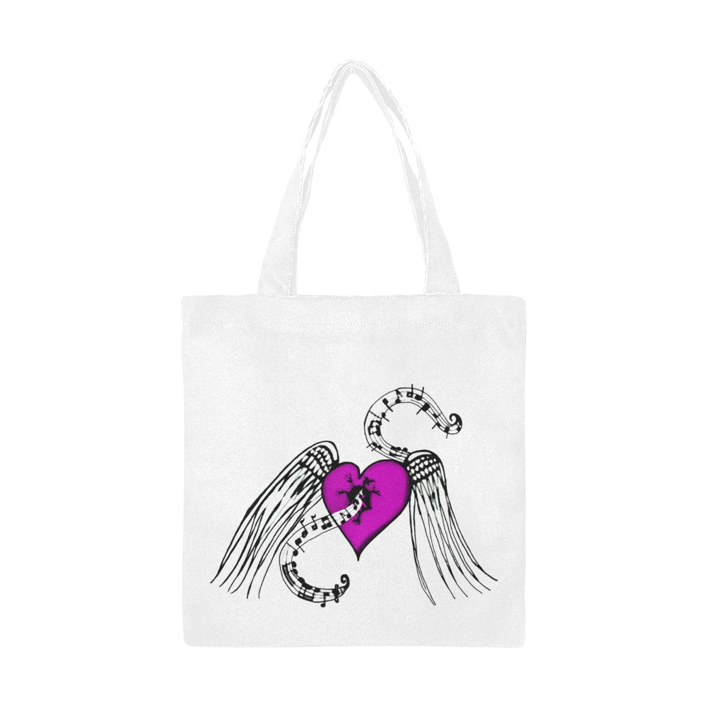 Heart Music Pink Canvas Tote Bag/Small (Model 1700)