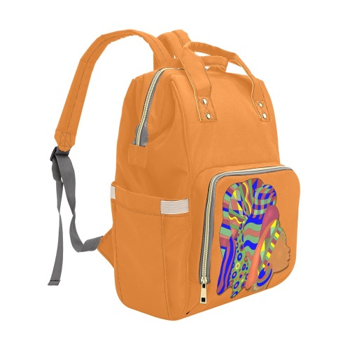 FYCQ Orange bookbag Multi-Function Diaper Backpack/Diaper Bag (Model 1688)