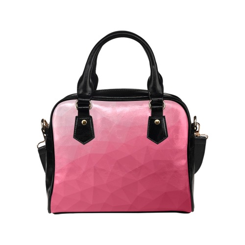 Magenta pink ombre gradient geometric mesh pattern Shoulder Handbag (Model 1634)