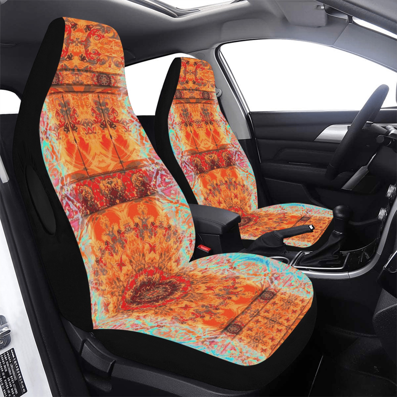 orange 3 Car Seat Cover Airbag Compatible (Set of 2)