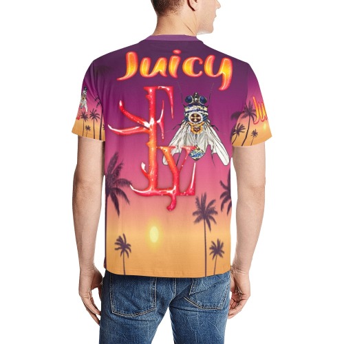 Juicy Collectible Fly Men's All Over Print T-Shirt (Solid Color Neck) (Model T63)