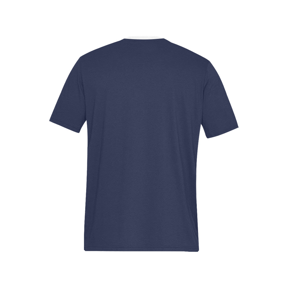 NAVY BLUE Men's All Over Print T-Shirt (Solid Color Neck) (Model T63)