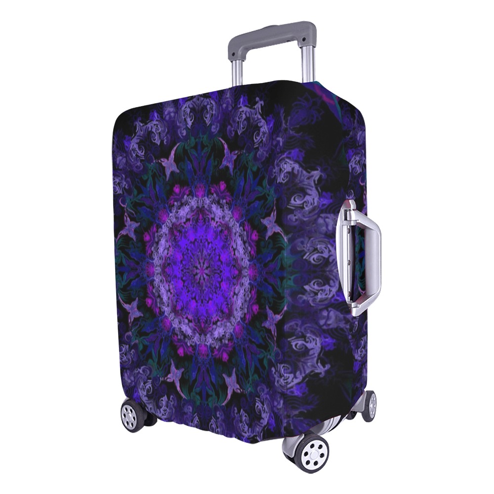 mandala light blue Luggage Cover/Large 26"-28"