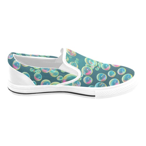 bubbles_pattern_6 w Slip-on Canvas Shoes for Kid (Model 019)