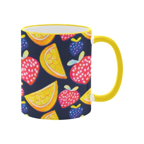 Fruit mix pattern Custom Edge Color Mug (11oz)