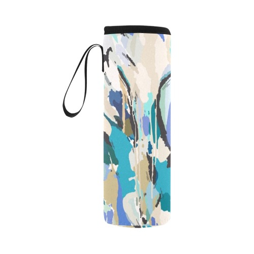 Modern abstract paint shapes-963 Neoprene Water Bottle Pouch/Large