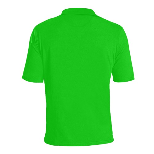Merry Christmas Green Solid Color Men's All Over Print Polo Shirt (Model T55)